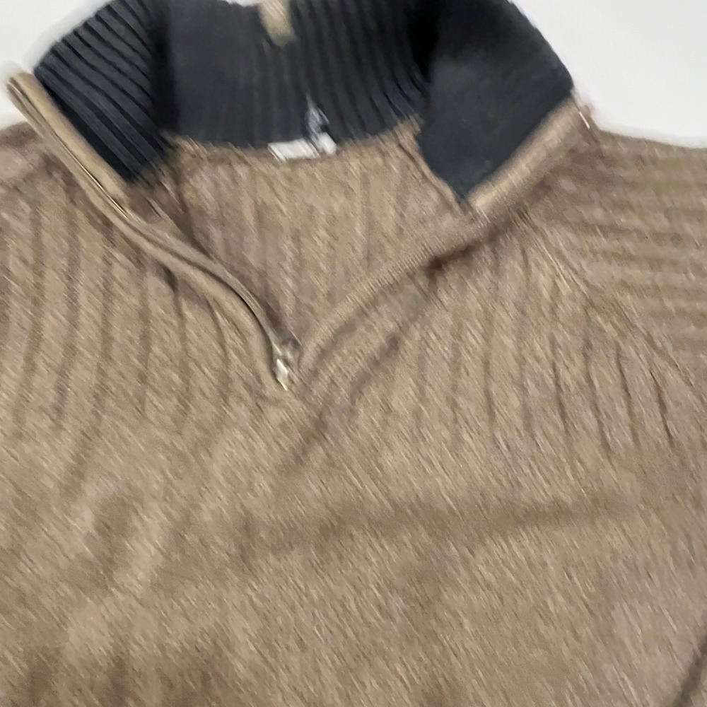 Columbia Mens Brown 1/4 Zip Cotton Sweater Ribbed‎ Mock Neck Outdoor Heritage - Picture 3 of 9